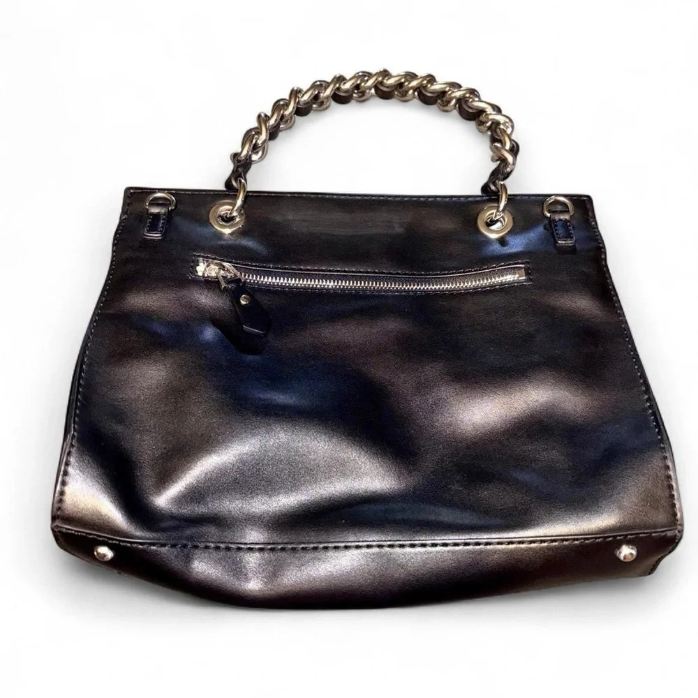 GUESS Sawyer Black Satchel Handbag